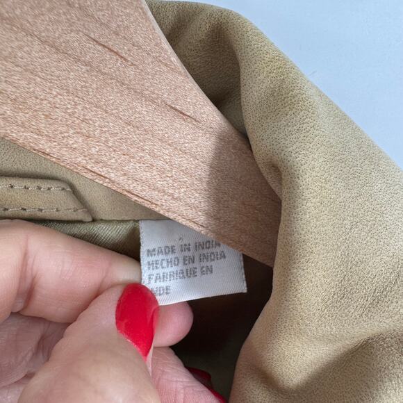 Elisabeth by Liz Claiborne Vintage Leather Long Coat Jacket 100% Leather Size 24 - Picture 4 of 8